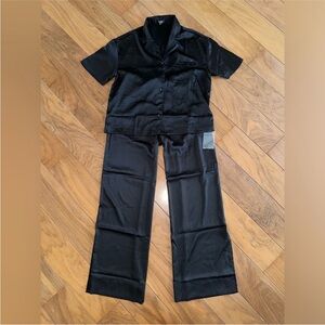 Express Black Satin Pajama Set